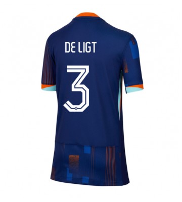 Holland Matthijs de Ligt #3 Udebanetrøje Dame EM 2024 Kort ærmer